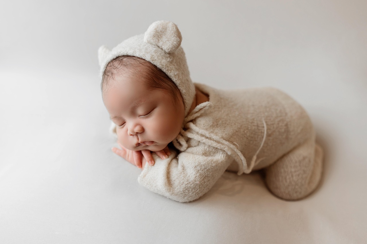 A newborn baby asleep